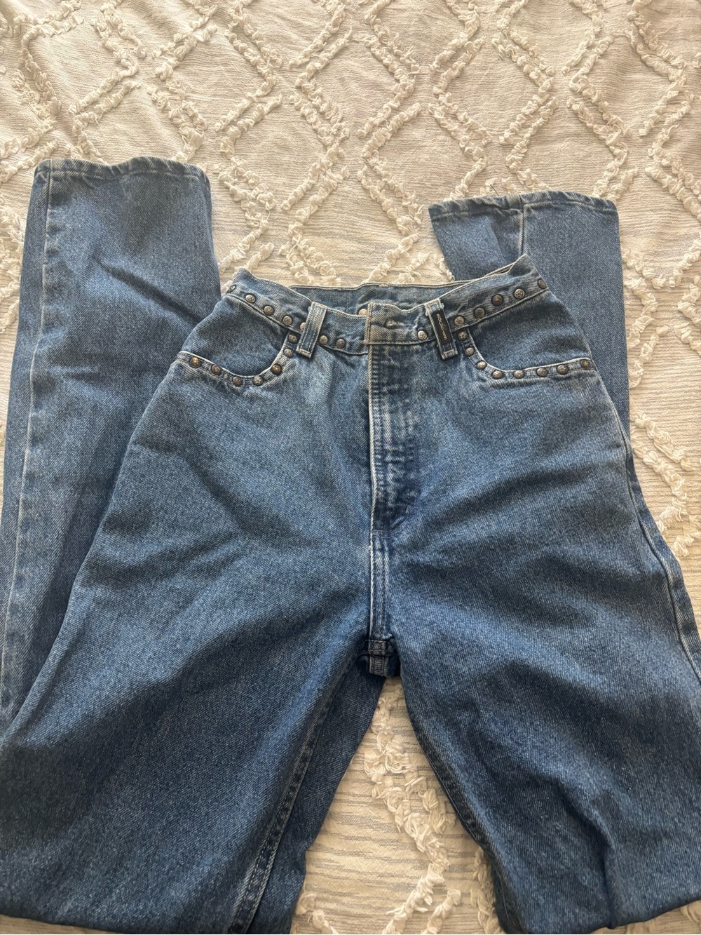 Rockies High-Rise Blue Studded Waist Jeans